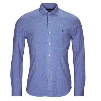 Textiel Heren Overhemden lange mouwen Polo Ralph Lauren CHEMISE COUPE DROITE Blauw / Chiné / Marine