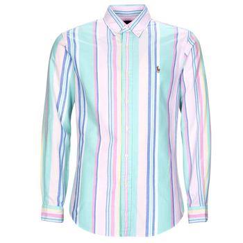 Textiel Heren Overhemden lange mouwen Polo Ralph Lauren CHEMISE COUPE DROITE EN OXFORD Multicolour / Roze / Multi / Fun / Shirt