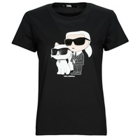 Textiel Dames T-shirts korte mouwen Karl Lagerfeld IKONIK 2.0 T-SHIRT Zwart