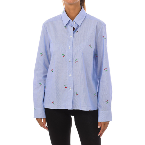 Textiel Dames T-shirts met lange mouwen Van Laack 156092-730 Blauw