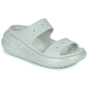 Schoenen Dames Leren slippers Crocs CLASSIC CRUSH GLITTER SANDAL Wit