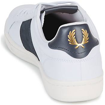 Fred Perry B721 LEATHER / BRANDED Wit / Marine