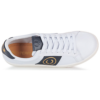 Fred Perry B721 LEATHER / BRANDED Wit / Marine
