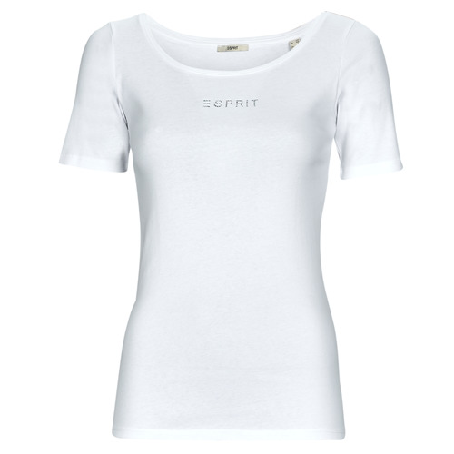 Textiel Dames T-shirts korte mouwen Esprit tshirt sl Wit