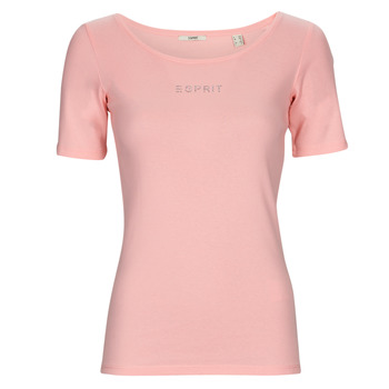 Textiel Dames T-shirts korte mouwen Esprit tee Roze