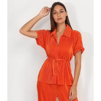 Textiel Dames Overhemden La Modeuse 63241_P143761 Orange