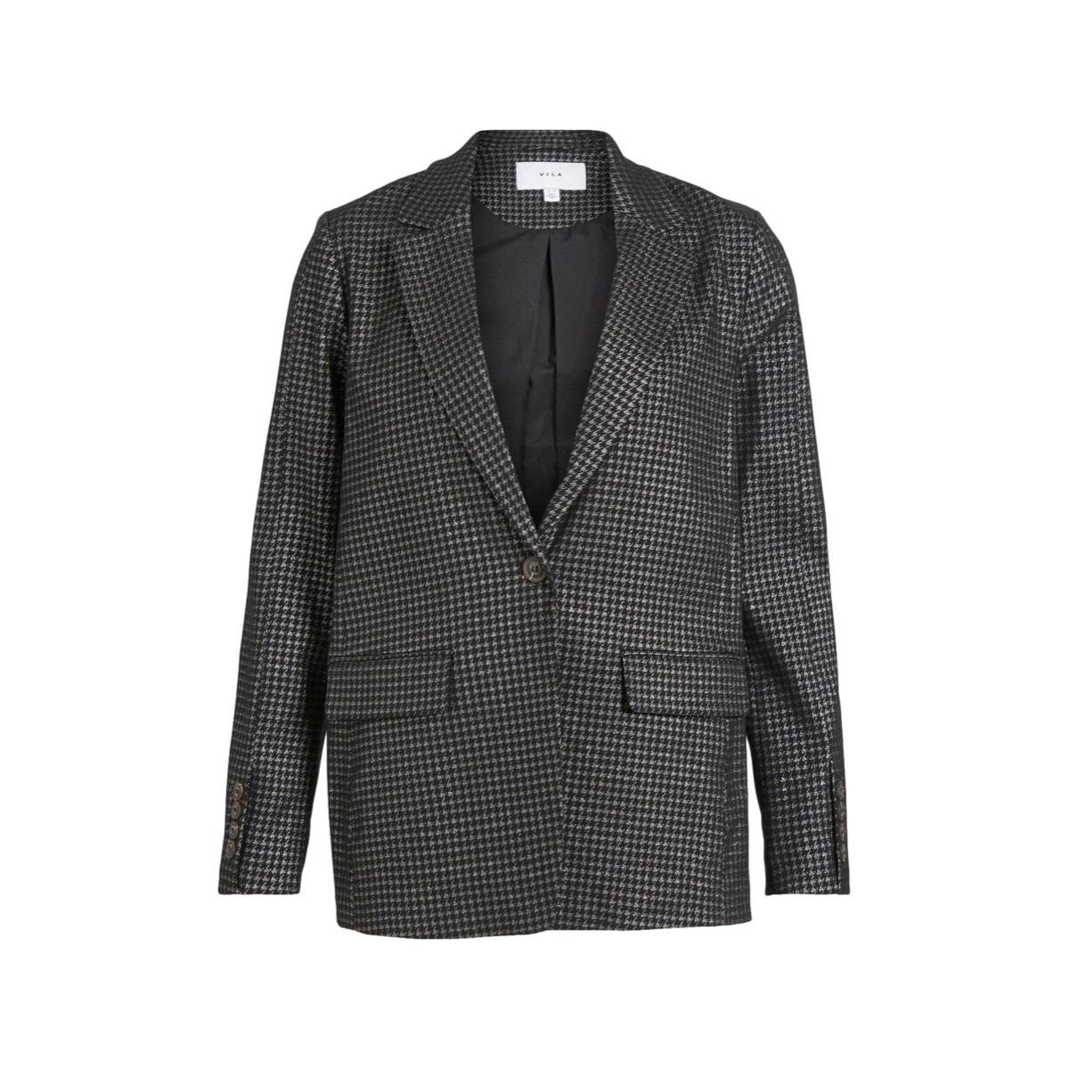 Textiel Dames Mantel jassen Vila Coat Shine L/S - Black/Silver Zwart