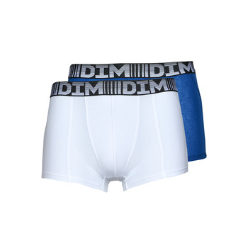 Ondergoed Heren Boxershorts DIM AIR COTON 3DFLEX PACK X2 Blauw / Wit