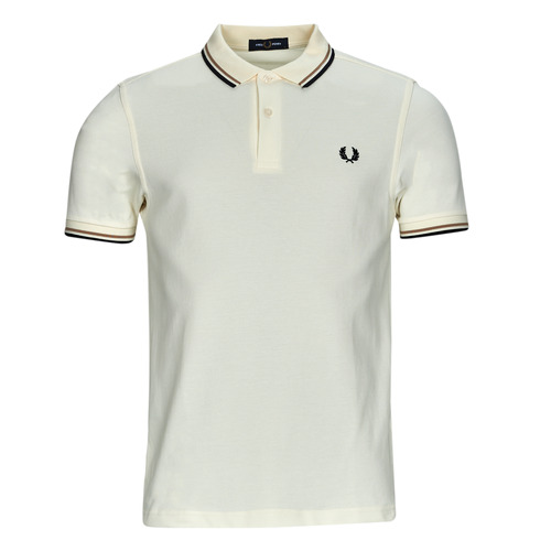 Fred Perry TWIN TIPPED FRED PERRY Beige - Textiel Polo's mouwen Heren €