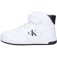 Schoenen Kinderen Slippers Calvin Klein Jeans Baskets montantes lacets/velcro enfant  white/black Wit