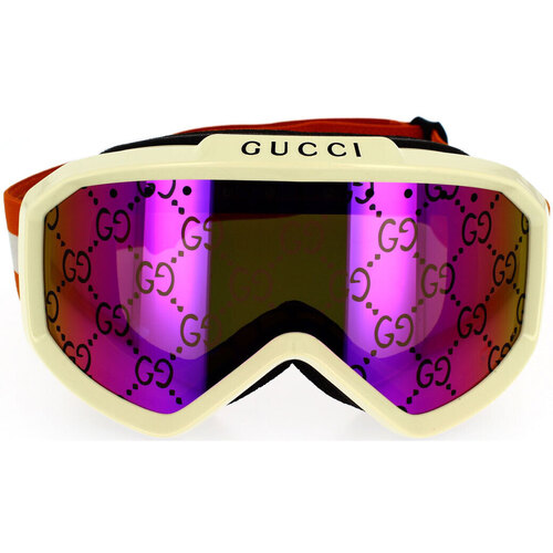 Horloges & Sieraden Zonnebrillen Gucci Occhiali da Sole  Maschera da Sci e Snowboard GG1210S 002 Orange