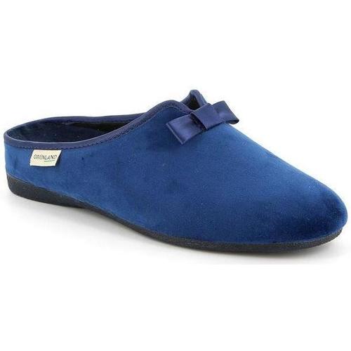 Schoenen Dames Leren slippers Grunland DSG-CI2637 Blauw