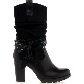 Schoenen Dames Enkellaarzen Color Block Boots / laarzen vrouw zwart Zwart