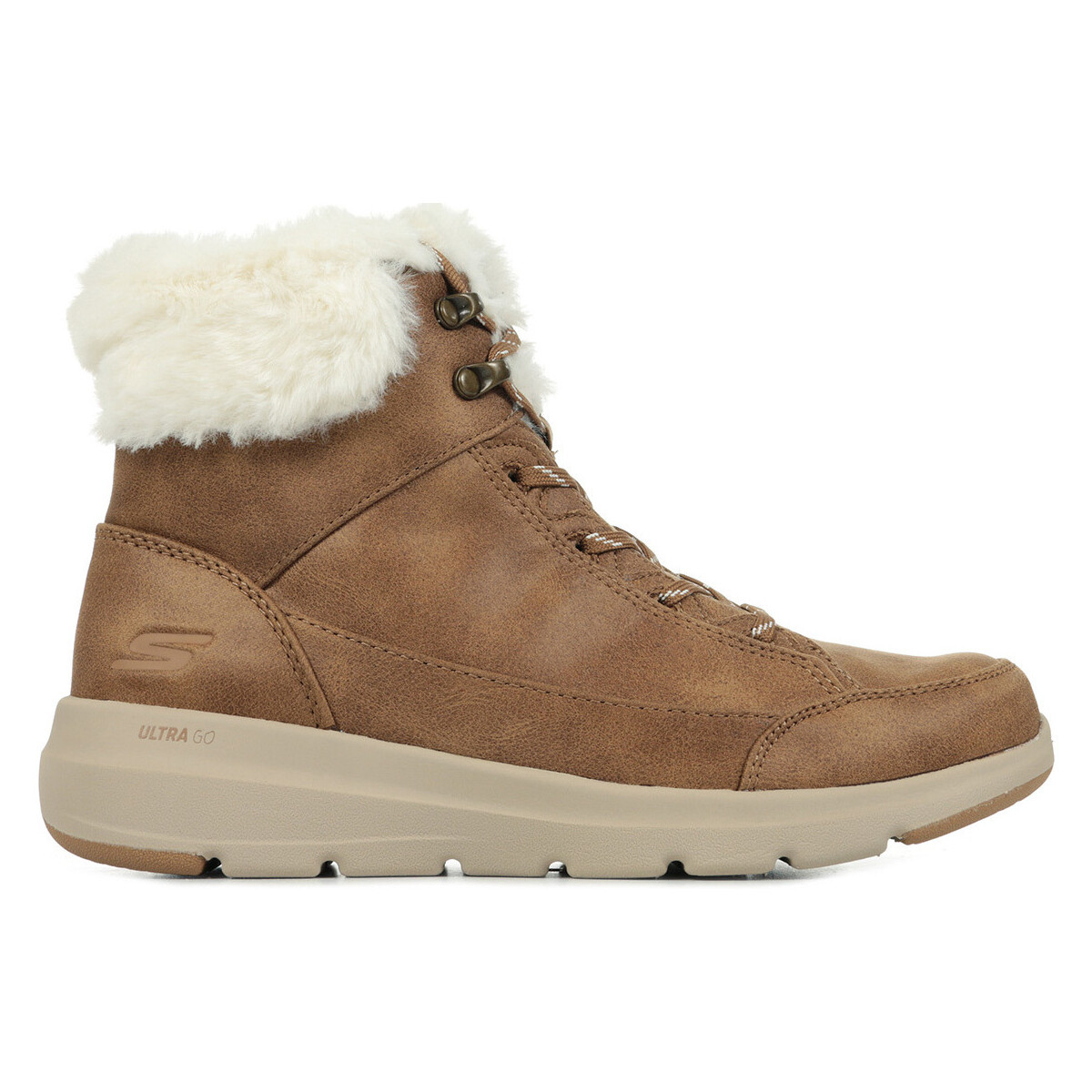 Schoenen Dames Laarzen Skechers Glacial Ultra Cozyly Brown