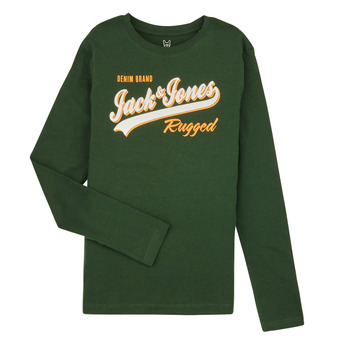 Textiel Jongens T-shirts met lange mouwen Jack & Jones JJELOGO TEE LS ONECK 2 COL JNR Groen