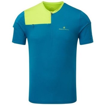 Textiel Heren T-shirts korte mouwen Ronhill Mens Tech Ultra 12 Zip Tee Blauw