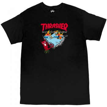 Textiel Heren T-shirts & Polo’s Thrasher T-shirt neckface 500 Zwart