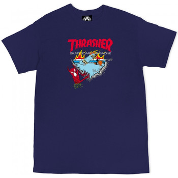 Textiel Heren T-shirts & Polo’s Thrasher T-shirt neckface 500 Blauw