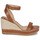 Schoenen Dames Sandalen / Open schoenen Lauren Ralph Lauren HILARIE-ESPADRILLES-WEDGE Cognac