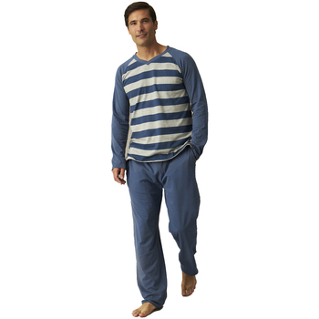 Textiel Heren Pyjama's / nachthemden J And J Brothers JJBCP5800 Blauw