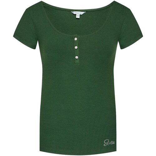 Textiel Dames T-shirts & Polo’s Guess W2YP24 KBCO2 Groen