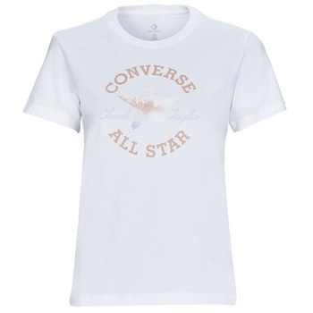 Textiel Dames T-shirts korte mouwen Converse FLORAL CHUCK TAYLOR ALL STAR PATCH Wit
