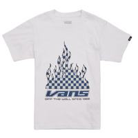 Textiel Jongens T-shirts korte mouwen Vans REFLECTIVE CHECKERBOARD FLAME SS Wit