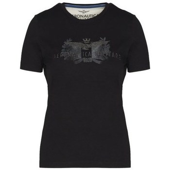 Textiel Dames T-shirts korte mouwen Aeronautica Militare TS2038DJ496101 Zwart