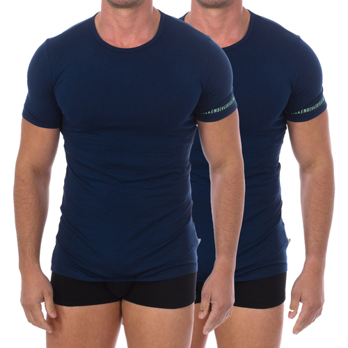 Textiel Heren T-shirts korte mouwen Bikkembergs BKK1UTS05BI-NAVY Blauw