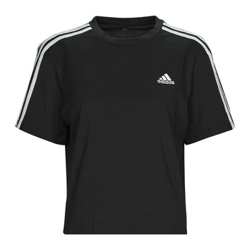 Textiel Dames T-shirts korte mouwen Adidas Sportswear 3S CR TOP Zwart