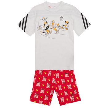 Textiel Kinderen Pyjama's / nachthemden Adidas Sportswear LK DY MM T SET Wit / Rood