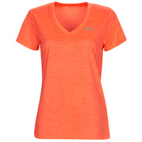 Textiel Dames T-shirts korte mouwen Under Armour Tech SSV - Twist Orange / Wit