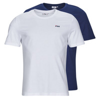 Textiel Heren T-shirts korte mouwen Fila BROD TEE PACK X2 Marine / Wit