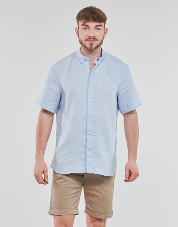Timberland SS Mill River Linen Shirt Slim Blauw / Ciel