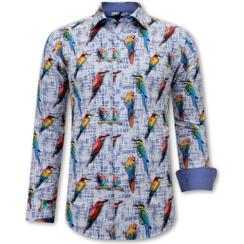 Textiel Heren Overhemden lange mouwen Gentile Bellini Vogelprint Blauw