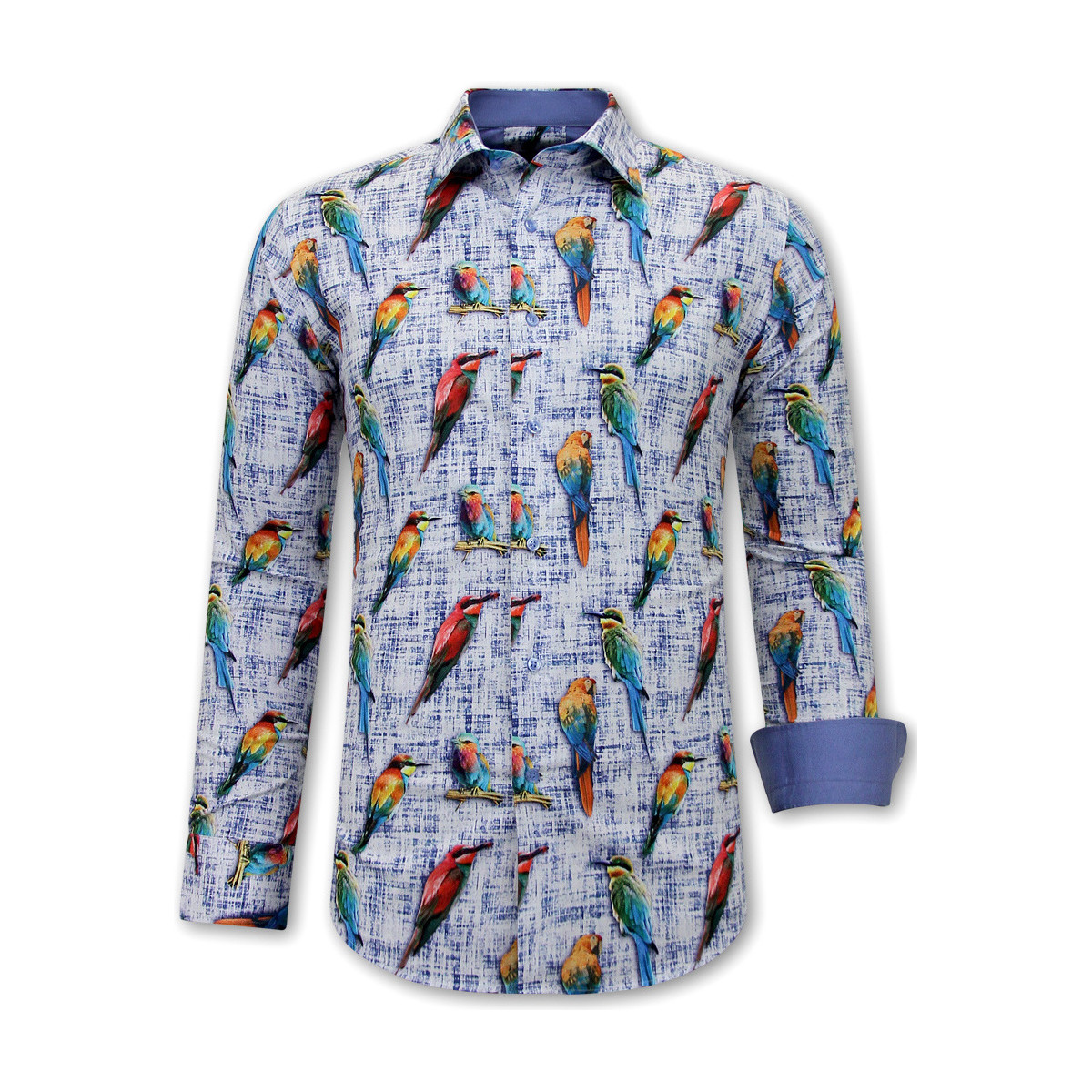 Textiel Heren Overhemden lange mouwen Gentile Bellini Vogelprint Blauw
