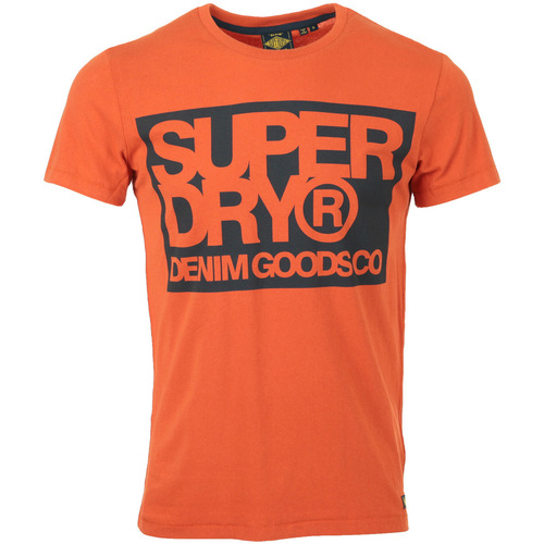 Textiel Heren T-shirts korte mouwen Superdry Denim Goods Co Print Tee Orange