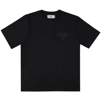 Textiel Heren T-shirts & Polo’s Sanjo Flocked Logo T-Shirt - All Black Zwart