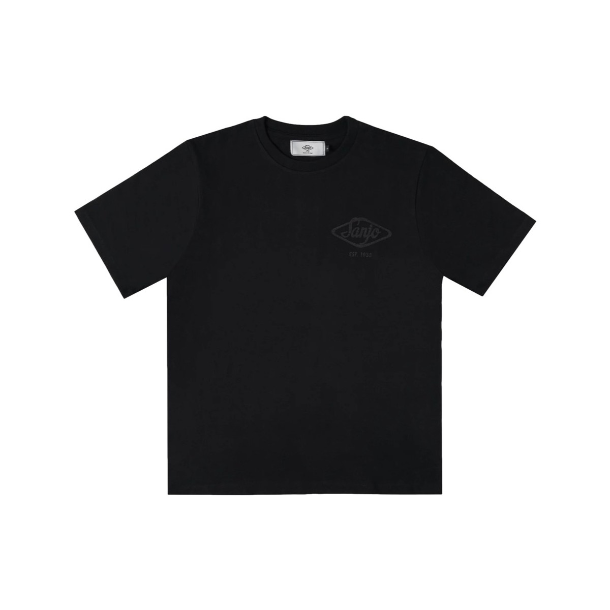 Textiel Heren T-shirts & Polo’s Sanjo Flocked Logo T-Shirt - All Black Zwart