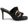 Schoenen Dames Leren slippers Versace Jeans Couture 74VA3S70-71570 Zwart / Goud