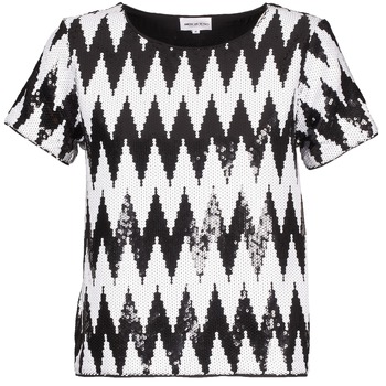 Textiel Dames T-shirts korte mouwen American Retro GEGE Zwart / Wit