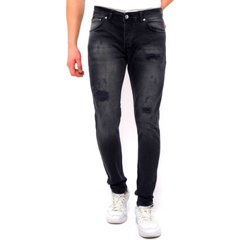 Textiel Heren Skinny jeans True Rise Gescheurde Spijkerbroek Strech DC Zwart