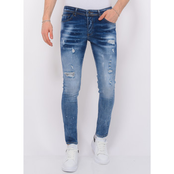 Textiel Heren Skinny jeans Local Fanatic Paint Splatter Stoashed Jeans Mens Blauw