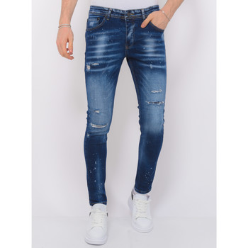 Textiel Heren Skinny jeans Local Fanatic Paint Splatter Ripped Jeans Blauw