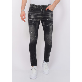 Textiel Heren Skinny jeans Local Fanatic Paint Splatter Destroy Jeans Stoash Zwart