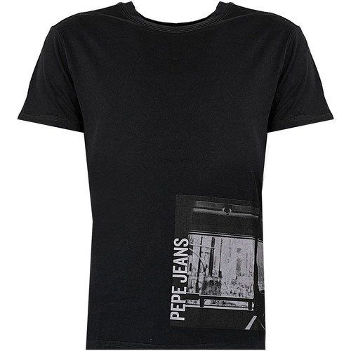 Textiel Heren T-shirts korte mouwen Pepe jeans PM508523 | Strom Zwart
