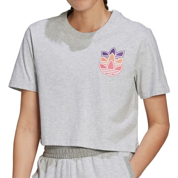 Textiel Meisjes T-shirts korte mouwen adidas Originals  Grijs