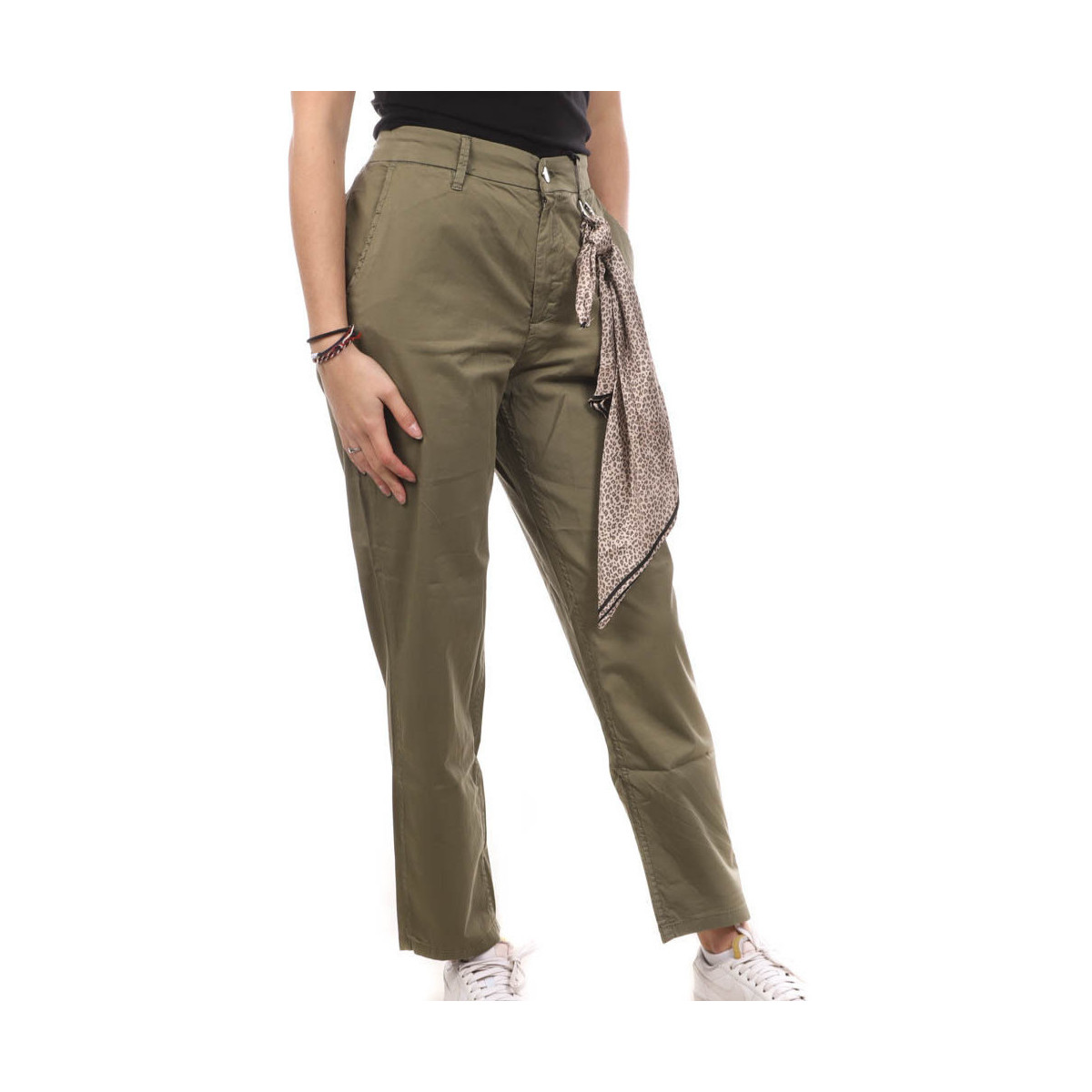 Textiel Dames Broeken / Pantalons Guess  Groen