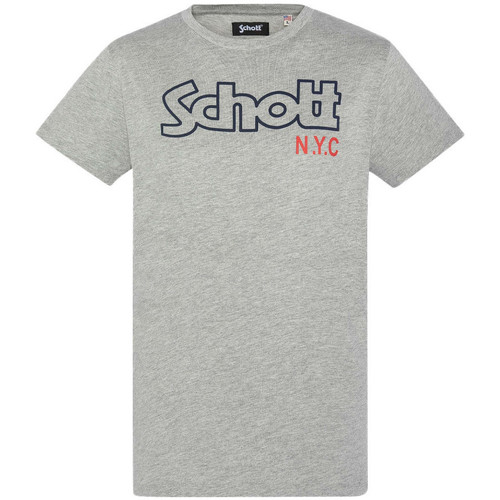 Textiel Heren T-shirts & Polo’s Schott  Grijs