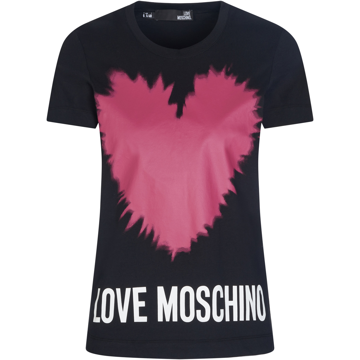 Textiel Dames T-shirts korte mouwen Love Moschino W4F153AM3876 Zwart